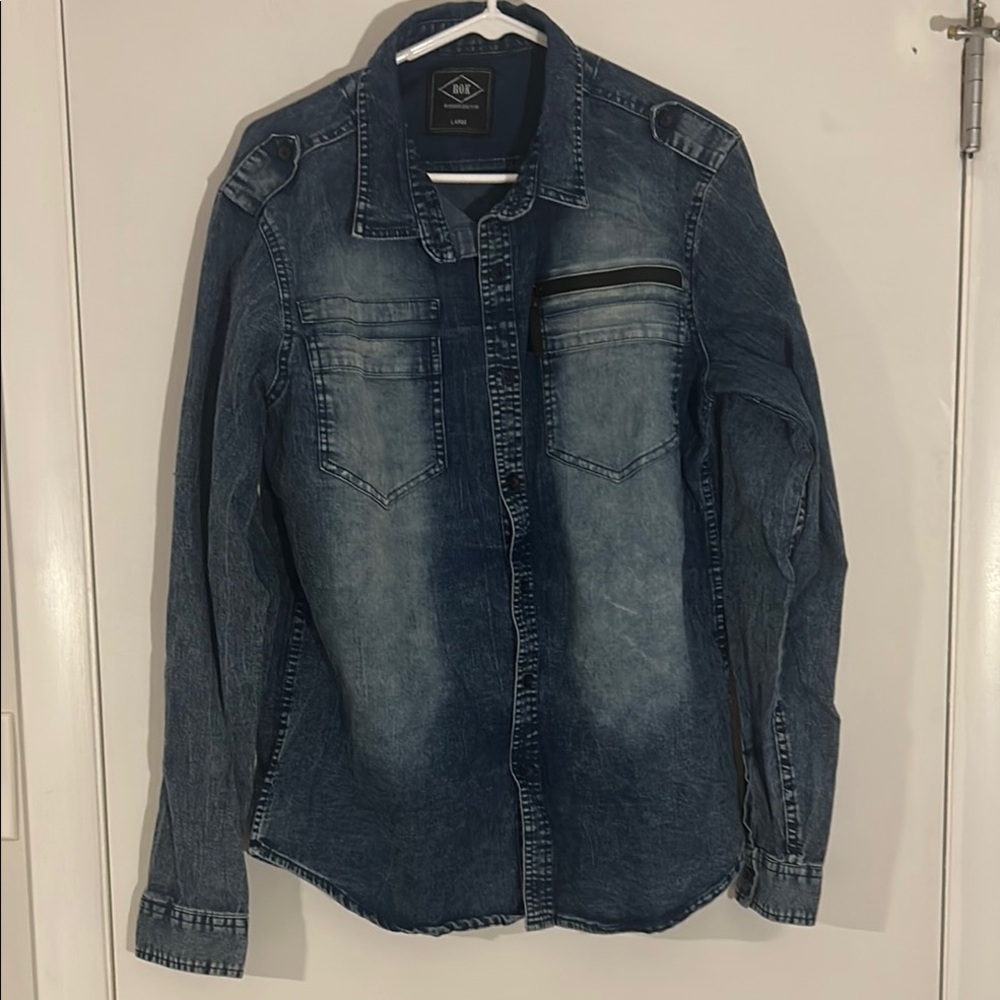 RokBlue Lightweight Denim Shirt Jacket
